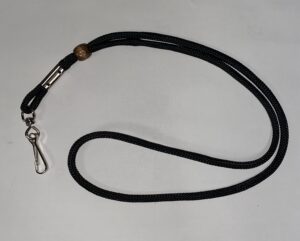 Lanyard with Wooden Slide in Black