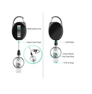 BELT CLIP w/ Retractable Reel for Electronic Whistles